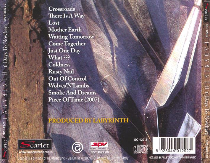 CD BACK COVER - CD BACK COVER - LABYRINTH - 6 Days To Nowhere.bmp