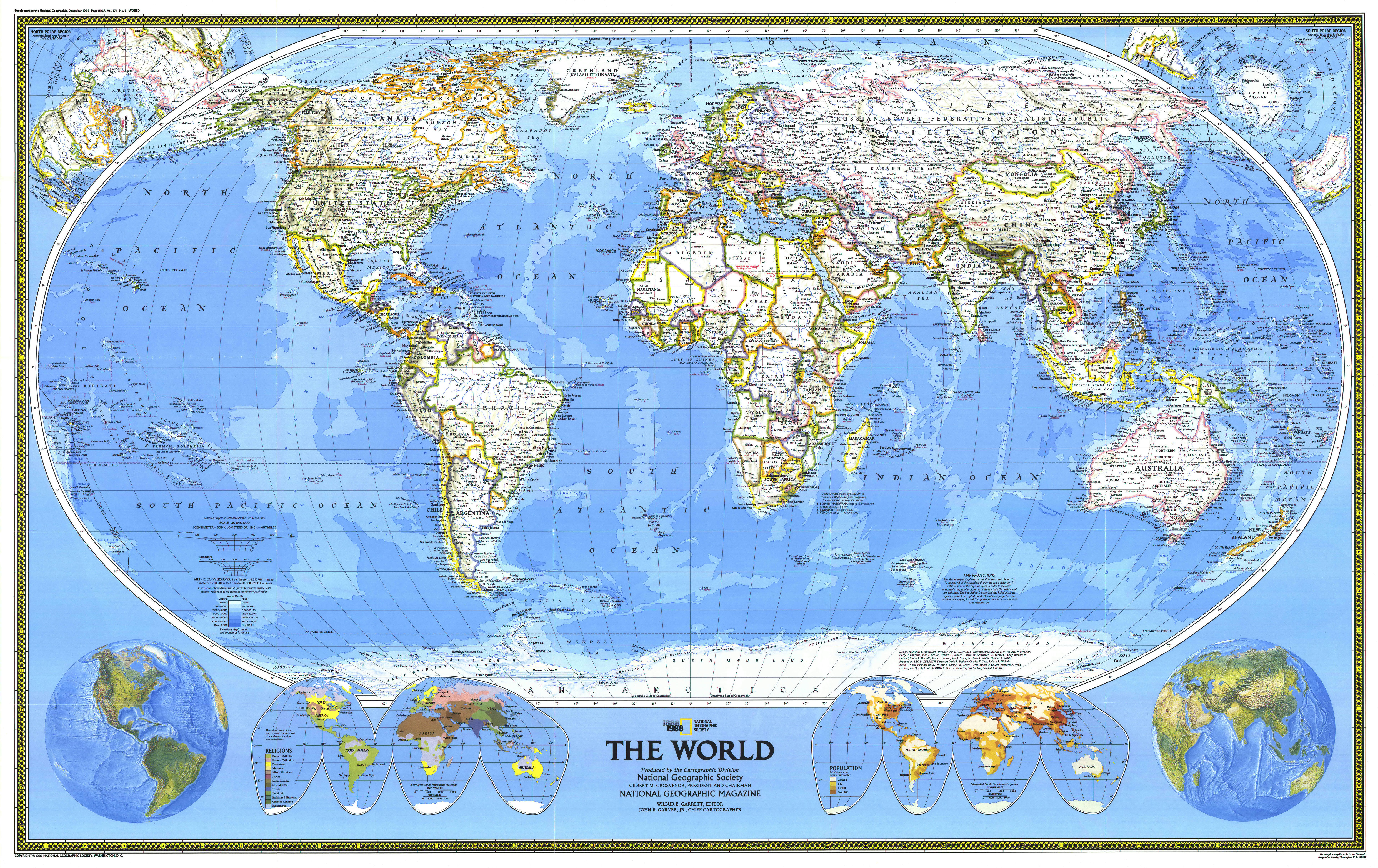 Mapy National Geographic. 539 map. Wysoka jakość - World Map 1988.jpg